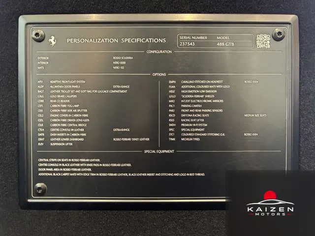 Ferrari 488GTB F1 DCT Rosso Scuderia Nero 2018 — photo 1 sur 8