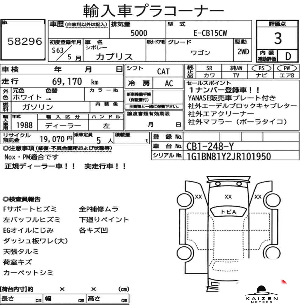 Feuille d'enchère du lot KM-JP-58296