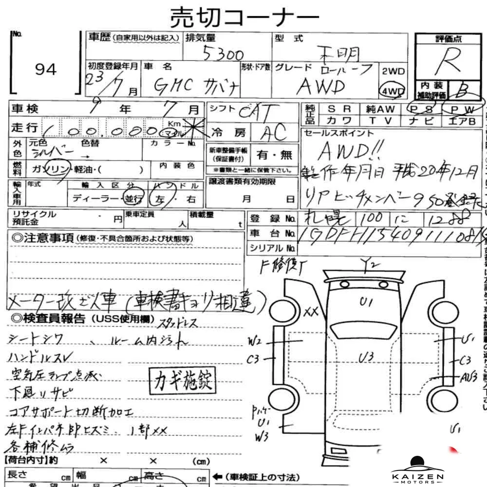 Feuille d'enchère du lot KM-JP-94