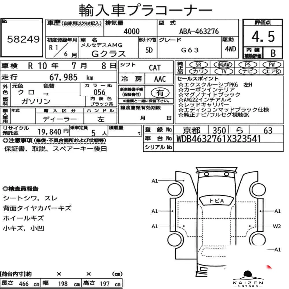 Feuille d'enchère du lot KM-JP-58249