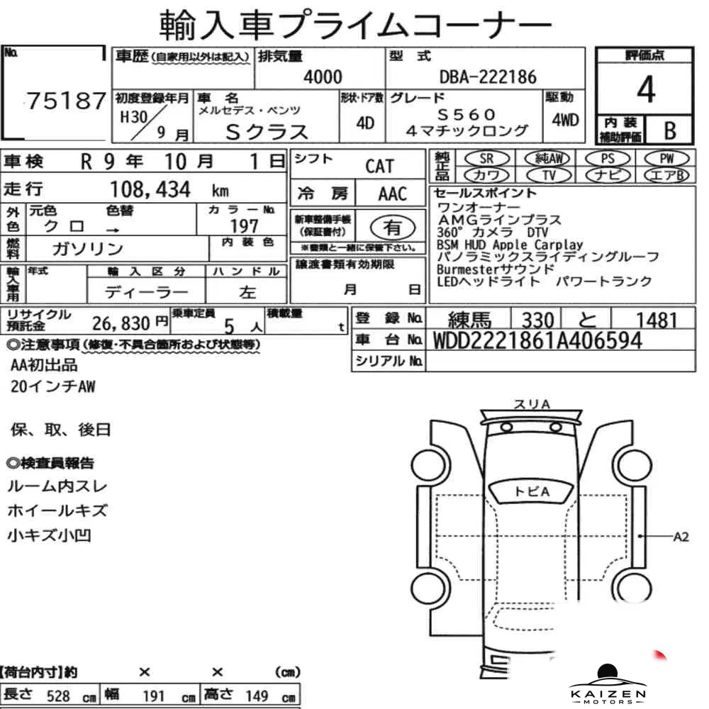Feuille d'enchère du lot KM-JP-75187