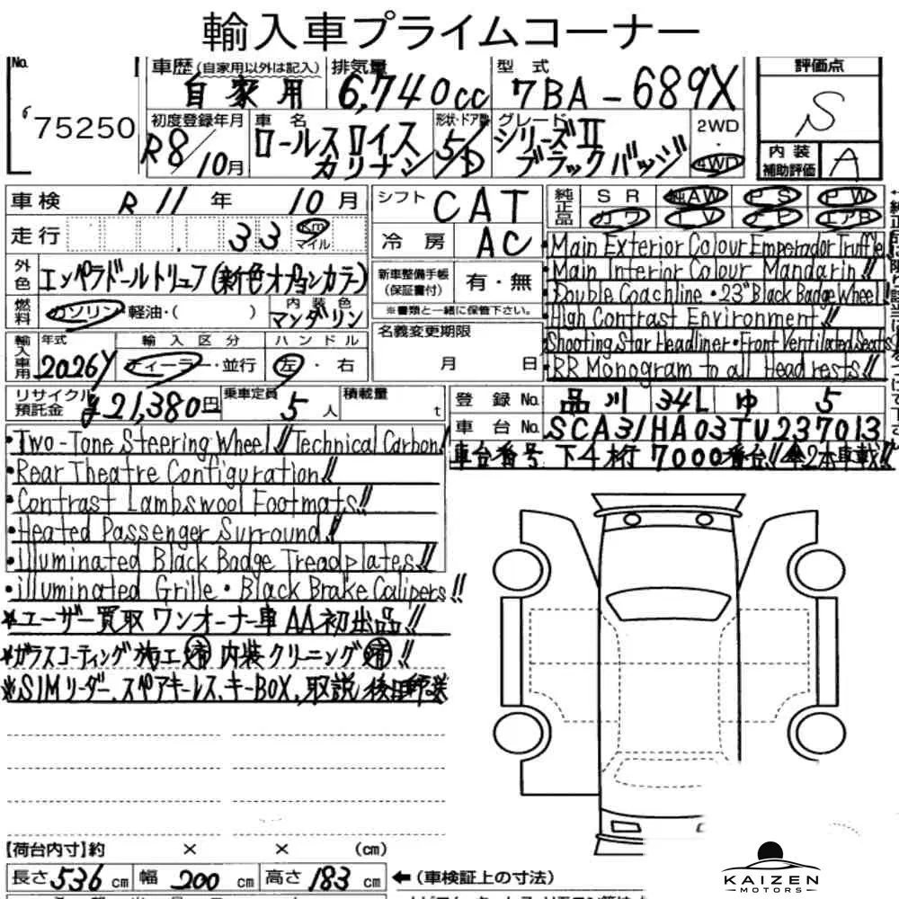 Feuille d'enchère du lot KM-JP-75250